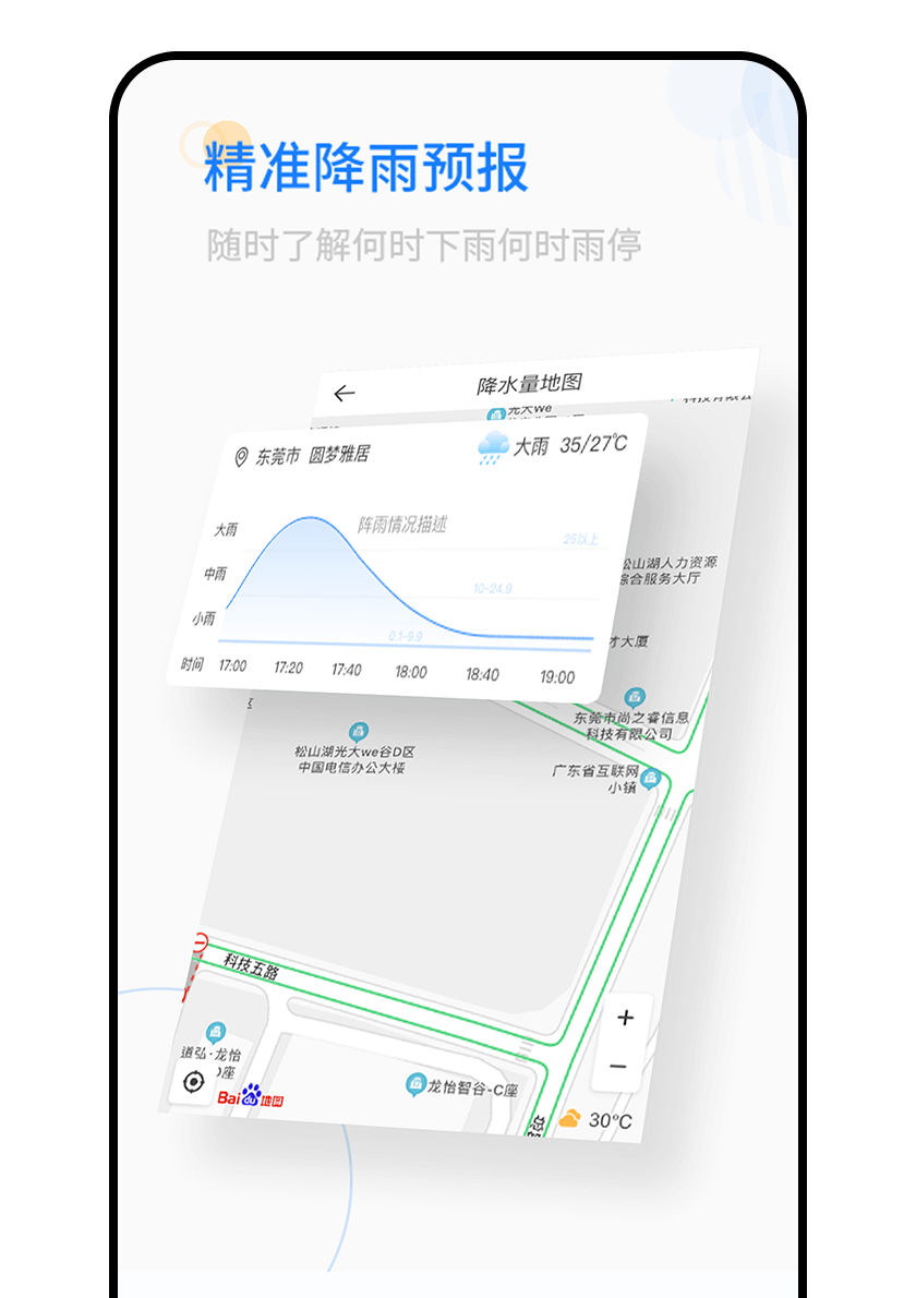 精準降雨預(yù)報，隨時了解降雨信息